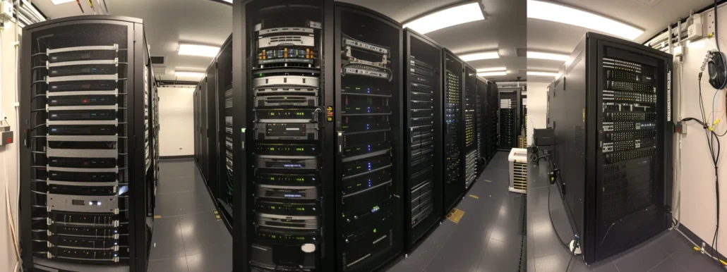 a diverse array of servers and data storage systems seamlessly migrating to the azure cloud.