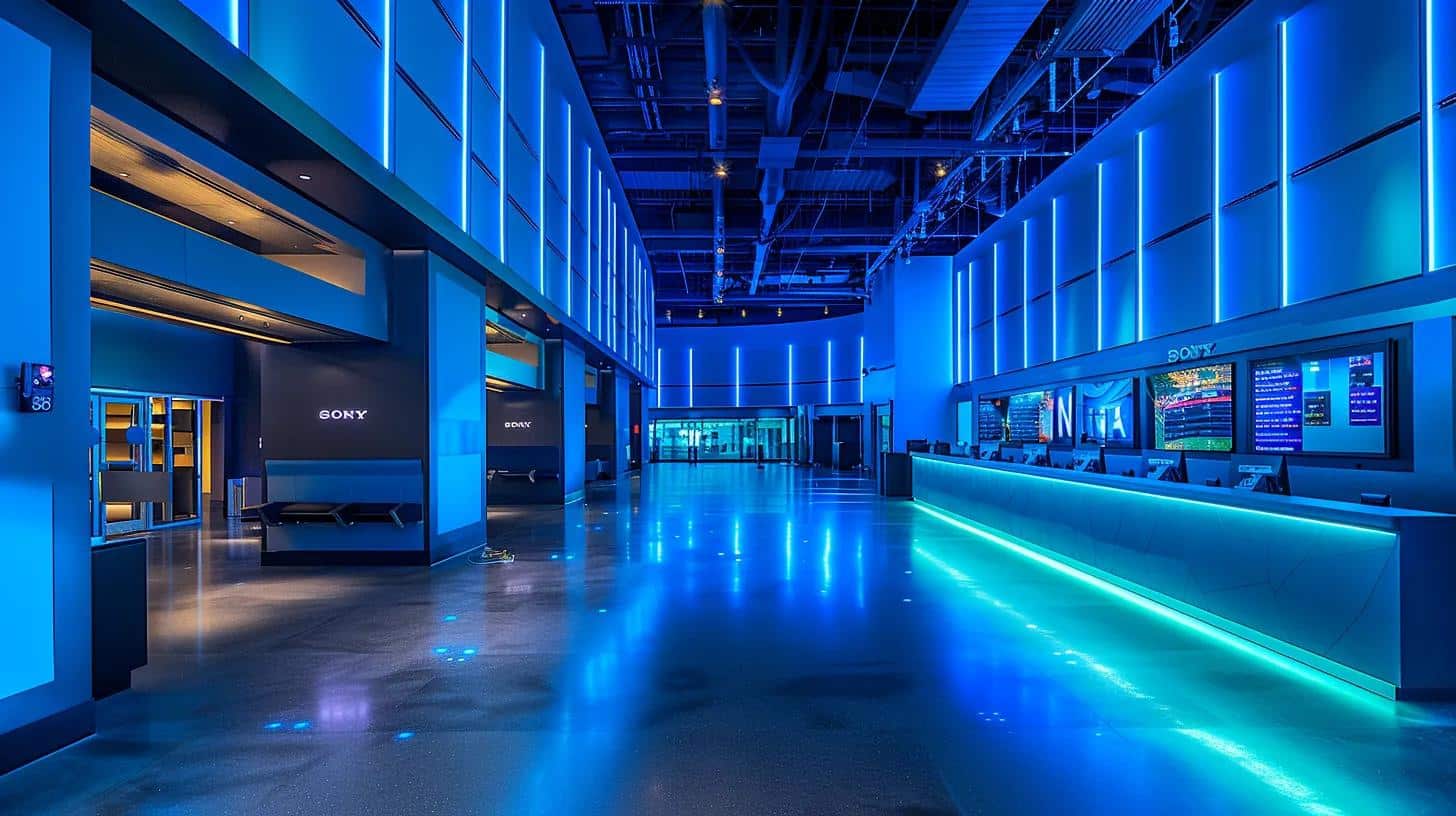 a sleek, modern data center in orlando, illuminated by soft blue lighting, showcases advanced security features like biometric access controls and digital screens displaying real-time data encryption, symbolizing robust cloud protection tailored for businesses.