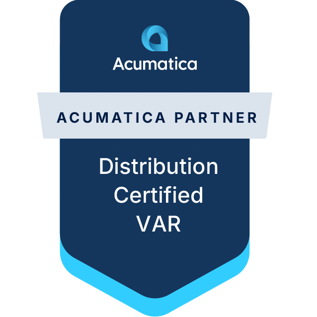 acumatica program and certification badges DISTRIBUTION CERTIFIED VAR
