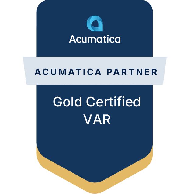 acumatica program and certification badges GOLD CERTIFIED VAR