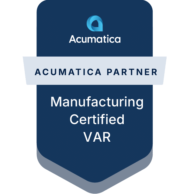 acumatica program and certification badges MANUFACTURING CERTIFIED VAR